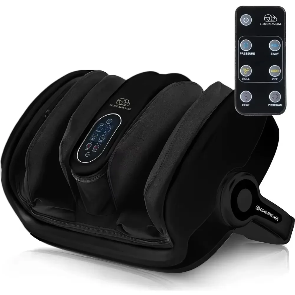 Cloud Massage Shiatsu Foot Massager with Heat - Feet Massager FSA/HSA Eligible (Black - with Remote)