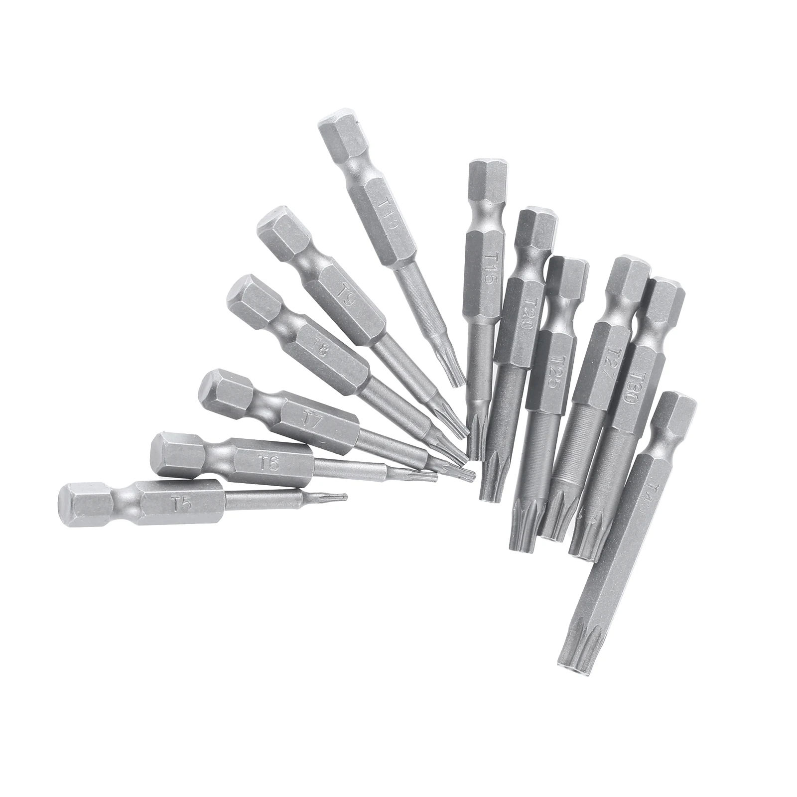 12Pcs Car Tool Torx Security Head 50mm Screwdriver Drill Set Magnetic Extension Adapter Hexagonal Handle for Car Repair Drills