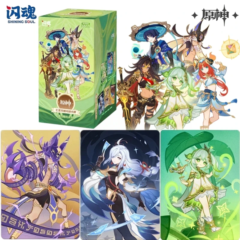 SHININGSOUL Official Genuine Genshin Impact TCG Series Battle Card Game Periphery Collection Toy Cards Exquisite Festival Gifts