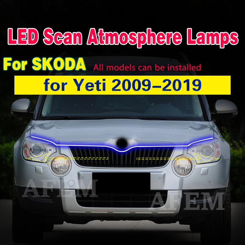 Car LED Daytime Running Light For Skoda Yeti 2009-2019 Headlight DRL Scan Starting Light Strip Waterproof Flexible Running Light