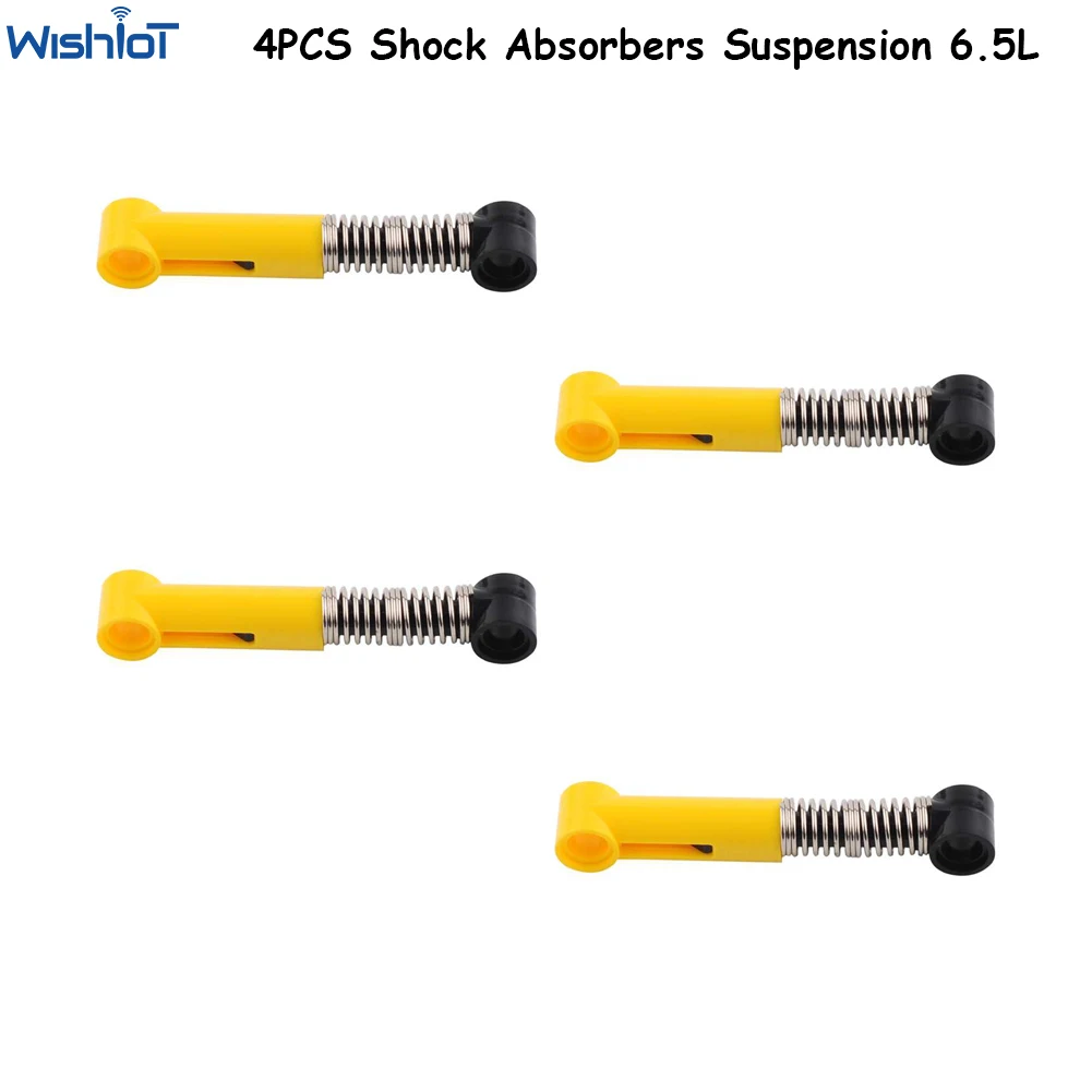 4PCS Bright Yellow Shock Absorbers Suspension 6.5L Hard Spring MOC Parts Technical Building Blocks Compatible with legoeds 76537