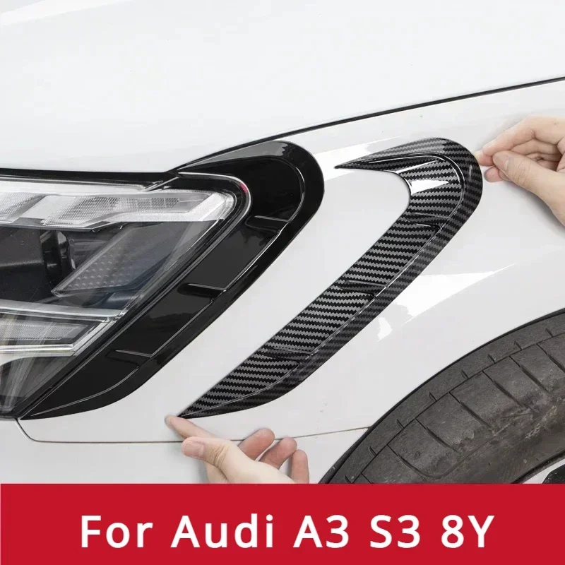 ABS Headlight Sticker Air Knife  for Audi A3 S3 8Y 2021 2020 Sedan Hatchback Exterior Accessories  stickers