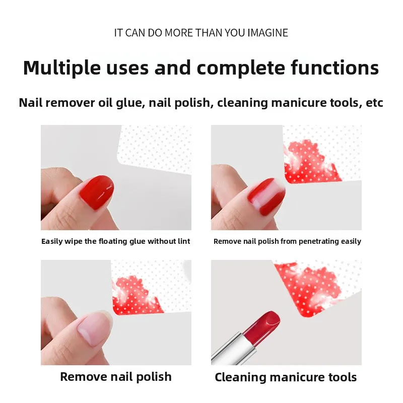 100 szt. Bezpyłowych chusteczek do paznokci, żelowe chusteczki oczyszczające, bez aluminium, płatki do usuwania lakieru do paznokci, narzędzie do pielęgnacji i czyszczenia paznokci NaiArt Beauty