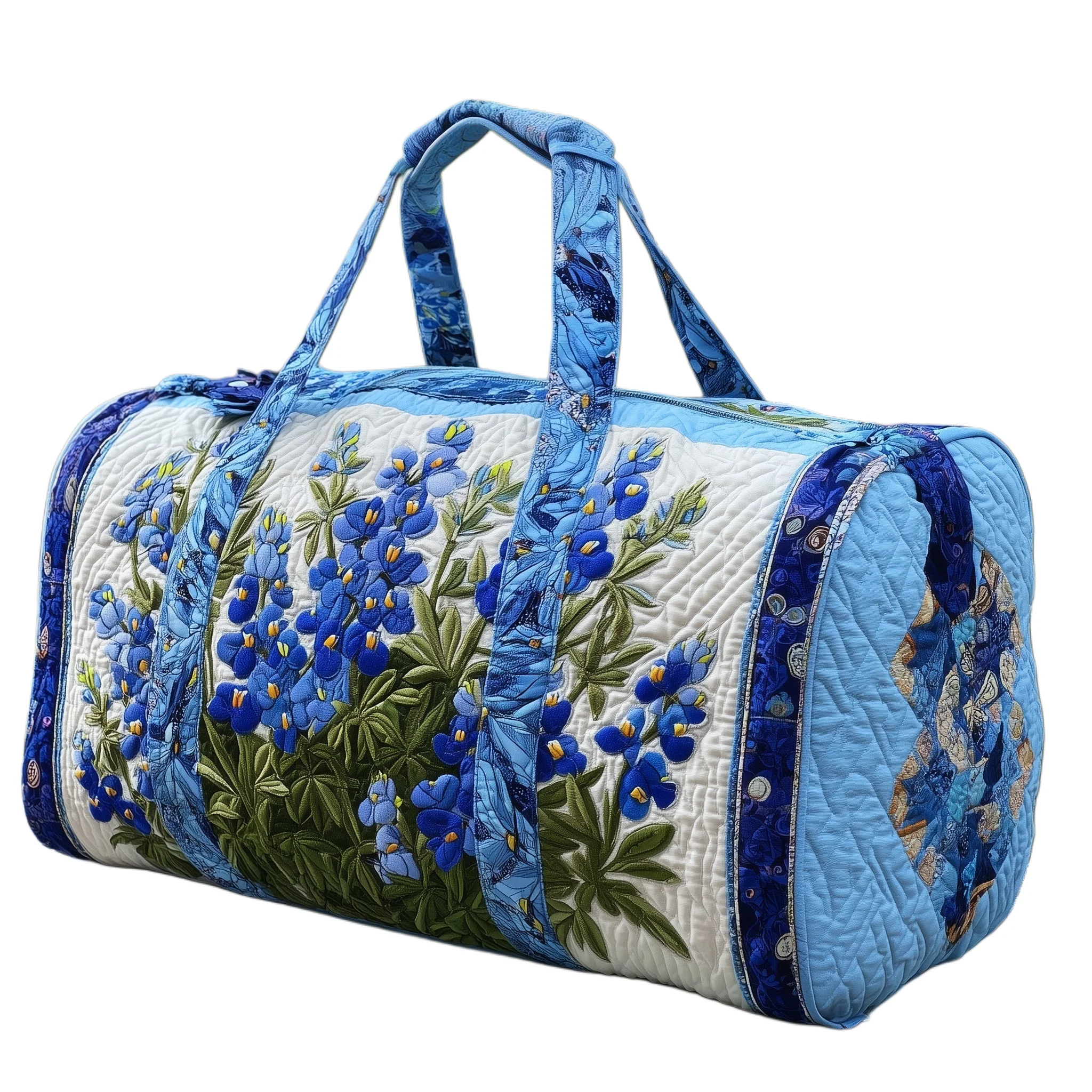 

Quilted Duffle Bag Women Men Floral Travel Bag Large Weekender Overnight Bag for Travel