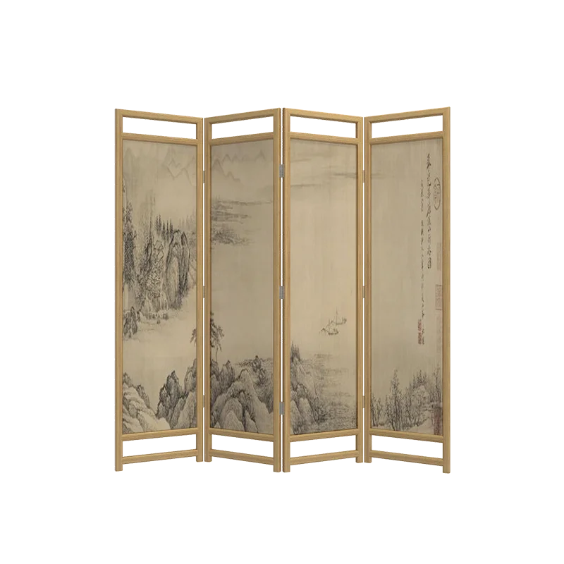 

Partition living room entrance entrance home, tea room solid wood blocking folding sofa background