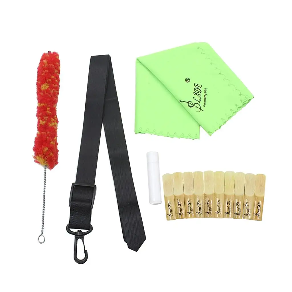 5 In 1 Clarinet Accessories Kit Reeds+Neck Strap+Cork Grease+Cleaning