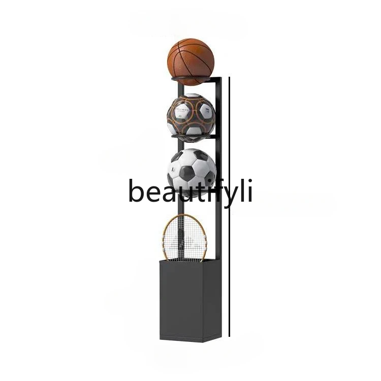 

Household indoor table tennis display Ball storage basket Badminton racket Sports equipment rack