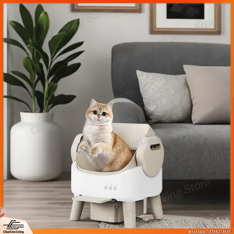 

Stainless Steel Self Cleaning Cat Litter Box Automatic Smart Cat Toilet with App Control for Home Use Odor Proof Quiet