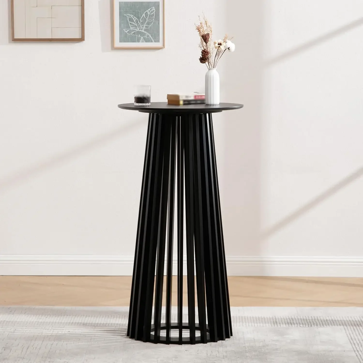 Black Round Bar Table, 43.5