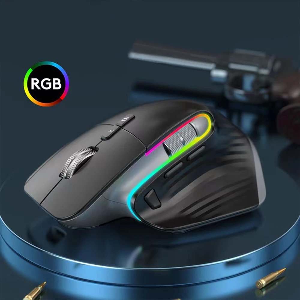 

2.4G Rechargeable Gaming Mouse Wireless Mouse Bluetooth RGB Ergonomic Mice 5 Speed 10000 DPI E-sports For Laptop Tablet Macbook