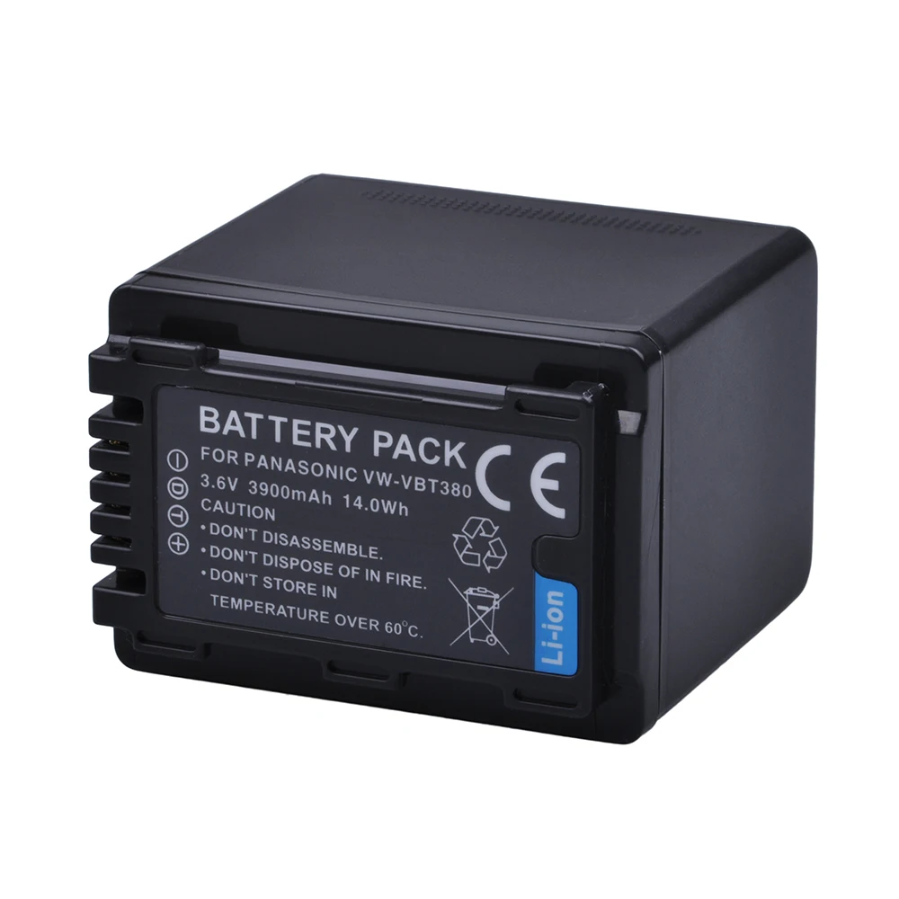 1Pcs 3900mAh VW-VBT380 VBT380 VW-VBT190 VBT190 Battery for Panasonic HC-V110 HC-V130 HC-V160 HC-V180 HC-V201 HC-V250 HC-V260