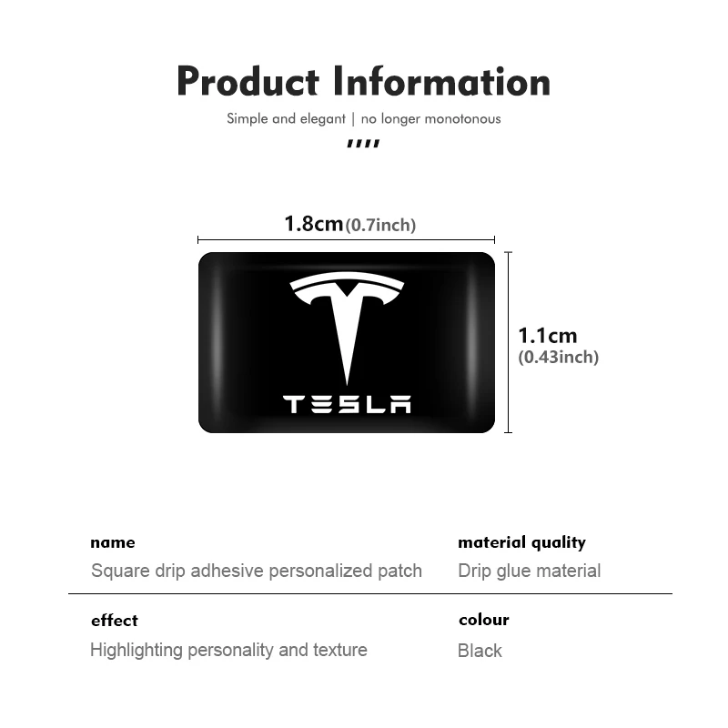 10/20/30pcs Car Bonnet Personalized Drip Label Sticker Accessori For Tesla Model 3 Y S X Roadster Bonina Coil