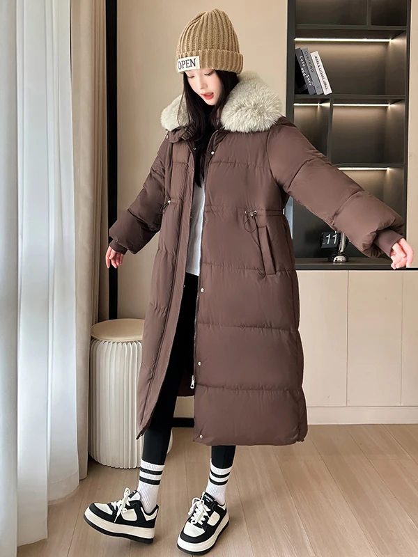 

Зимнее хлопковое джето больших размеров, женское модное теплое пальто средней длины с капюшоном, универсальное повседневное пальто для поездок на работу