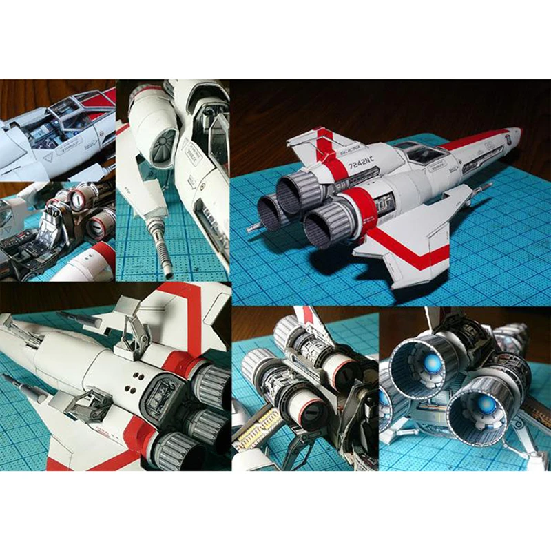 Battlestar Viper 2 Viper Mk2 modello di carta 3D giocattolo per veicoli spaziali fatto a mano fai da te