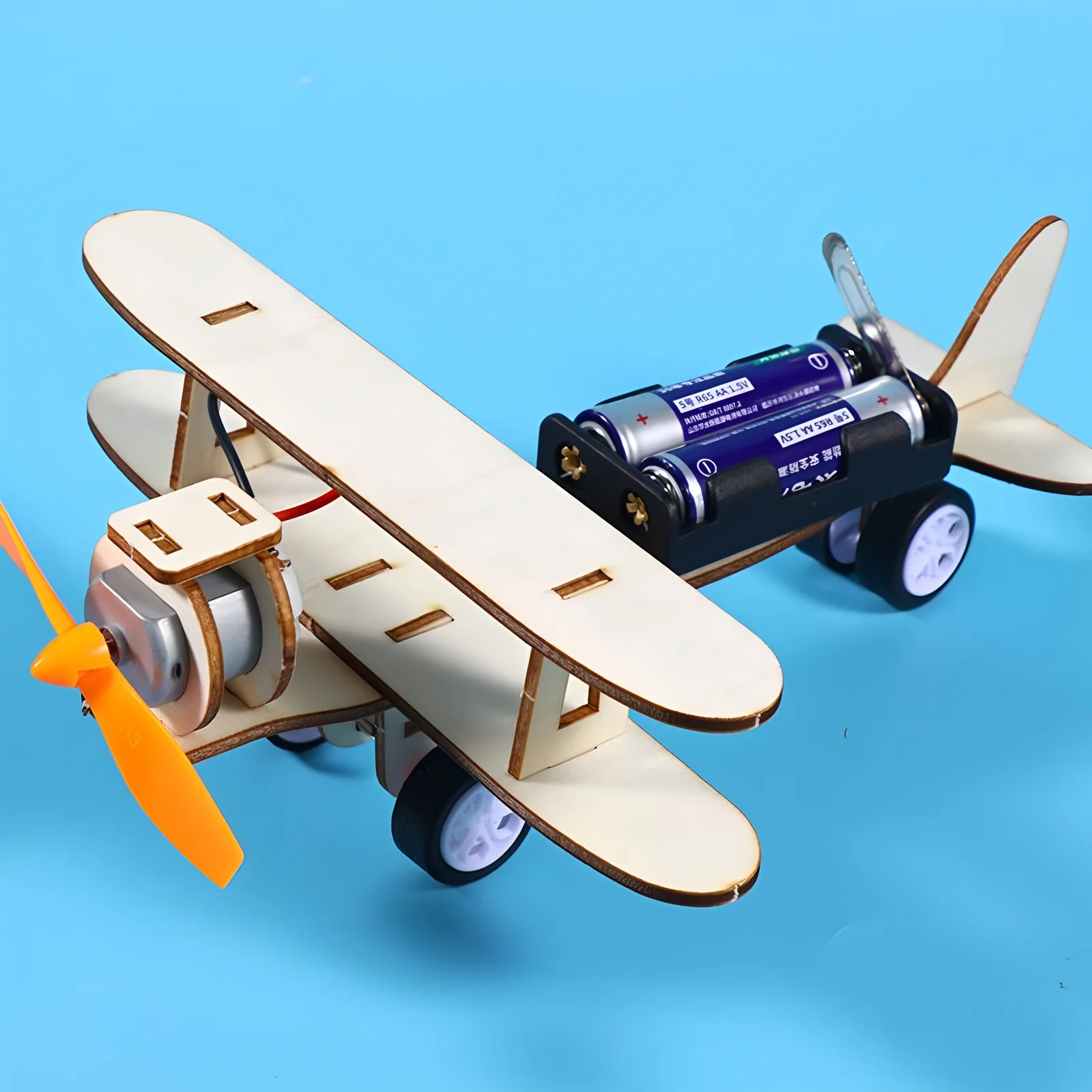 Sliding airplane model, children's Diy handcrafted assembly model, Diy 3d wooden jigsaw puzzle, educational toys, festival gifts
