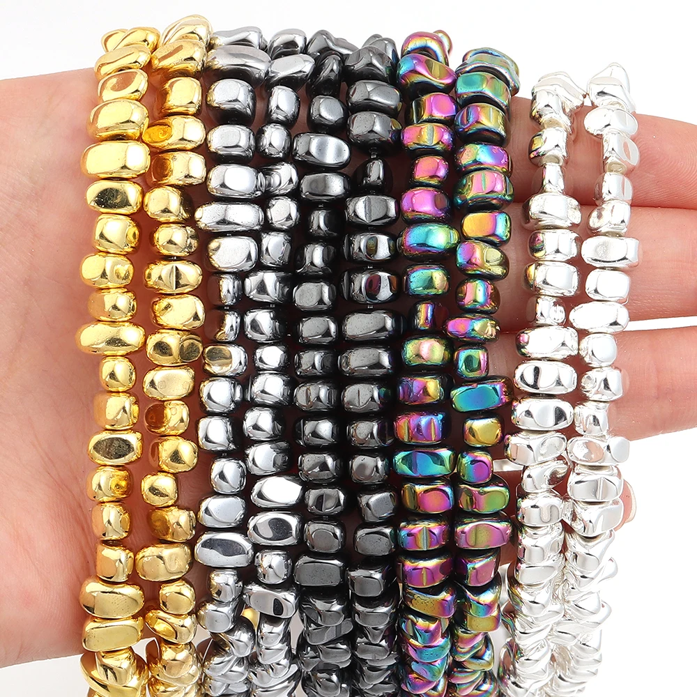 

Irregular Natural Hematite Gravel Stone Charm Spacer Loose Bead For Garment Decoration Making Handmade DIY Accessories