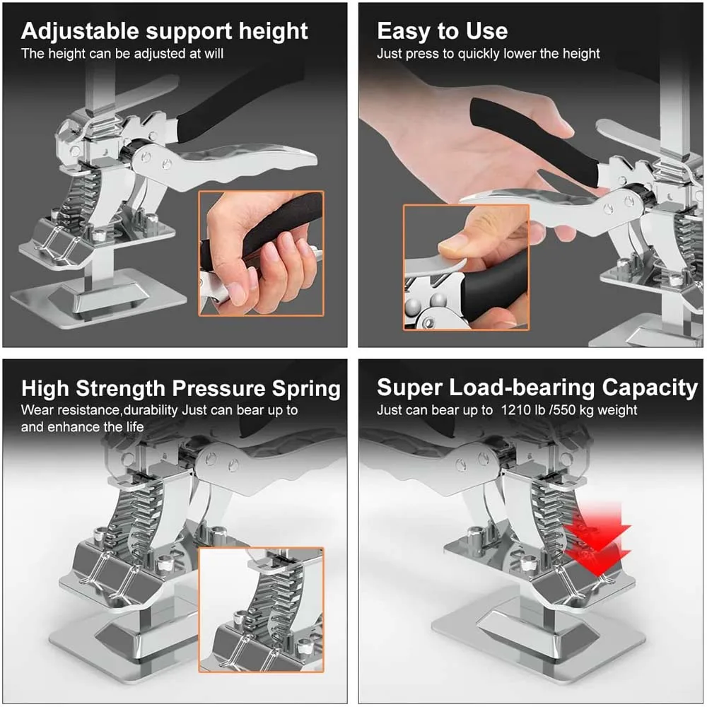 Imagem -05 - Labor-saving Arm Jack Painel de Porta Drywall Levantamento Gabinete Board Lifter Ajustador de Altura Telha Elevador Ferramentas Mão Ferramenta Novo