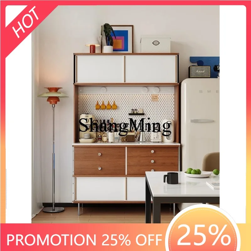 

SM New Cabinet Wall-Mounted Integrated Storage Cabinet Vintage Style Living Room Storage Tea Water Solid Wood Organizer