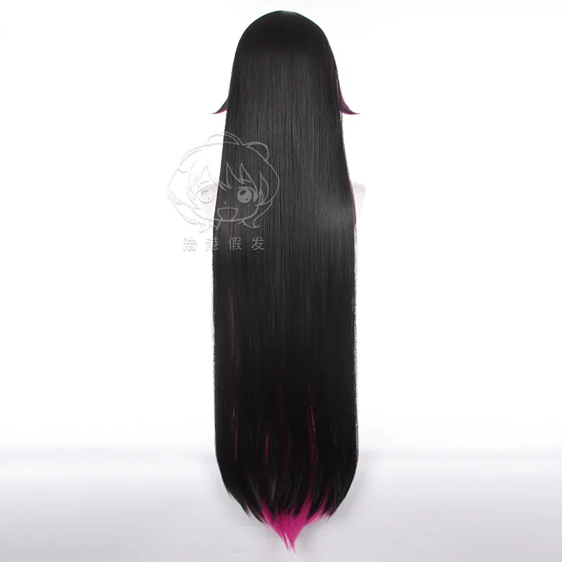 Columbina Cosplay Pruik Genshin Impact Game Dress Up Pruiken Vrouw Zwart Roze Gradiënt Synthetisch Haar Halloween Kostuum Accessoires