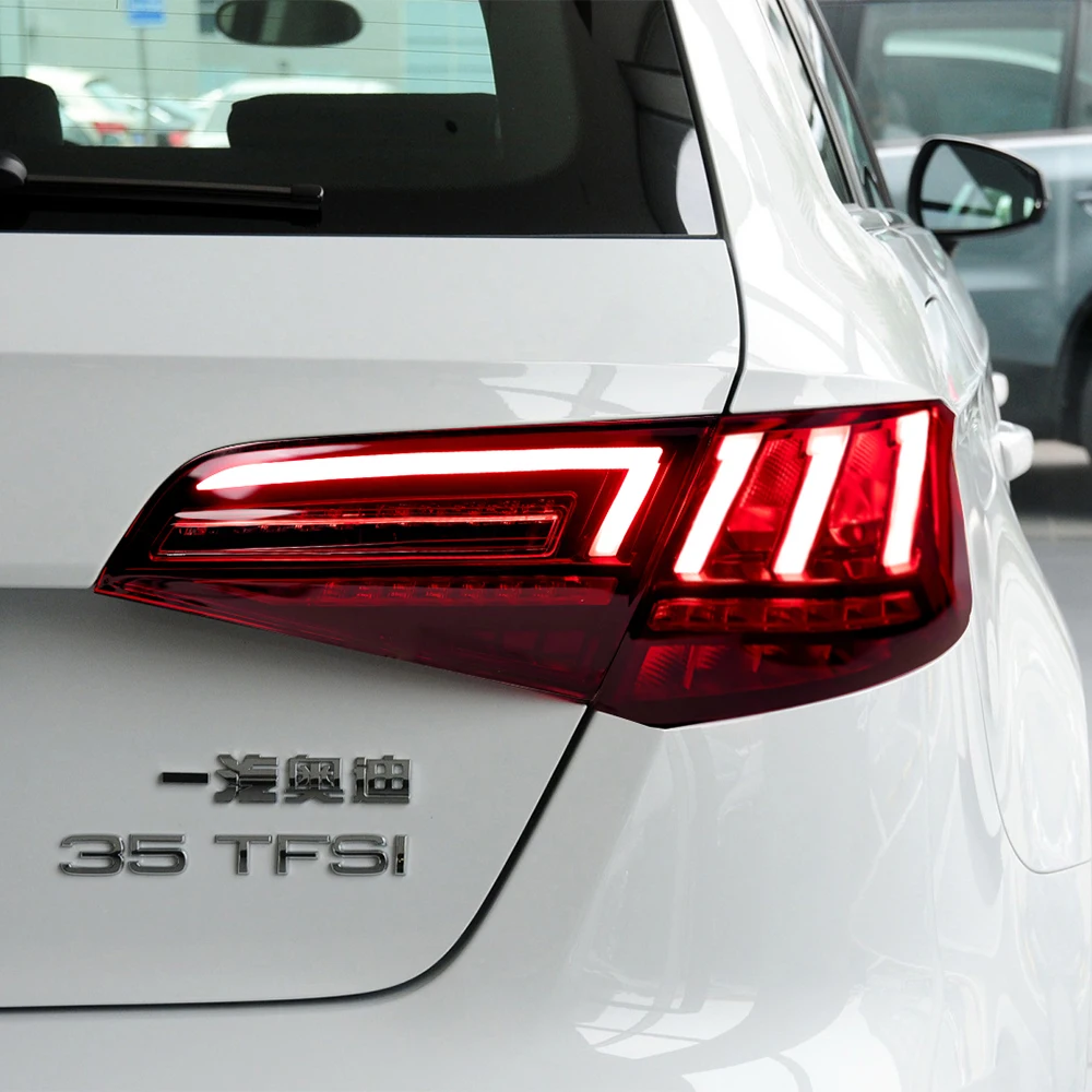Auto-Rücklichter-Baugruppe für A3 S3 RS3 Fließheck 2013–2016, LED-Auto-Rückleuchten, Upgrade 2022, Bremslicht-Zubehör