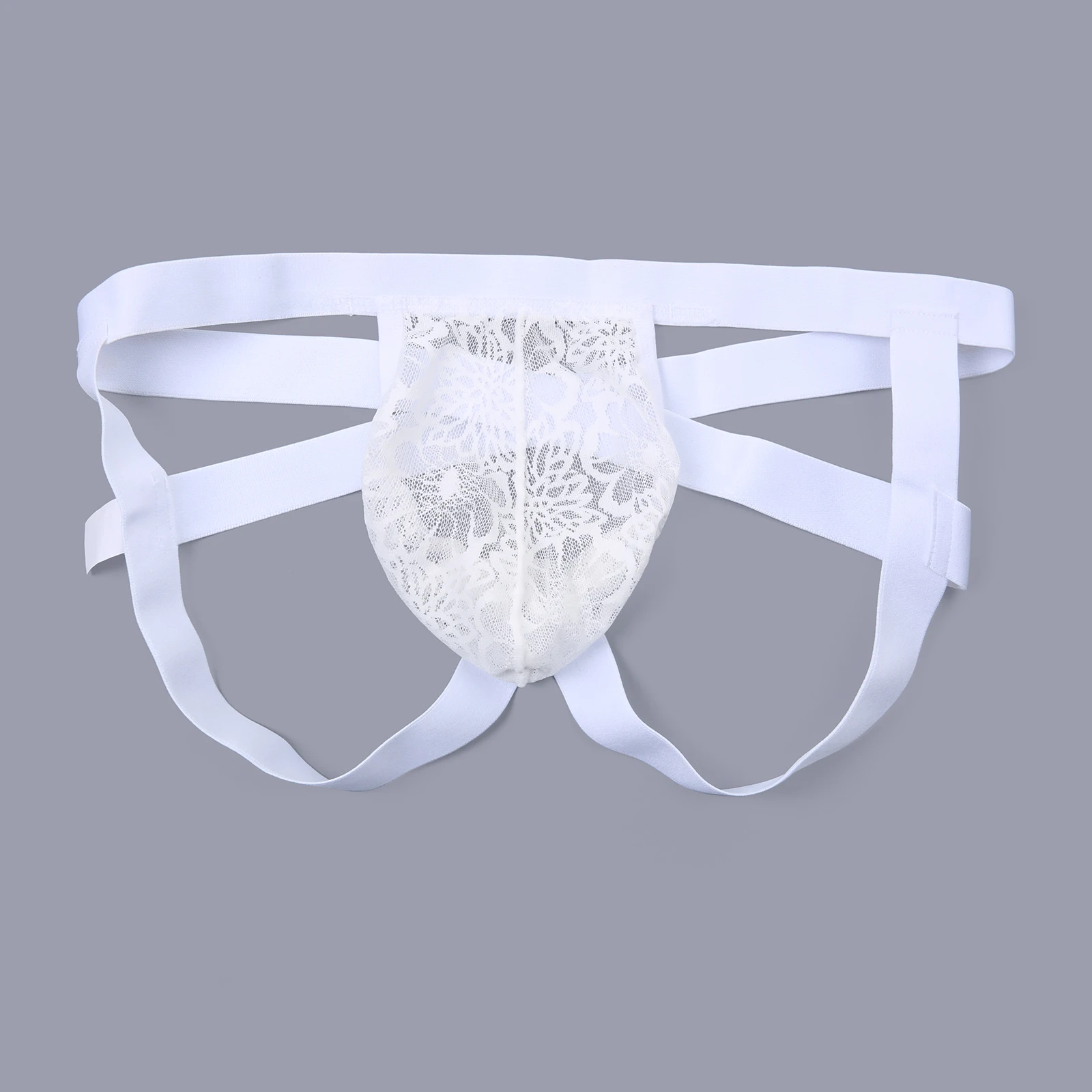 Men Thong Sexy Underwear Lace Jockstrap Transparent Lingerie Man Bulge Pouch See-Through Panties Underpants Jock Strap