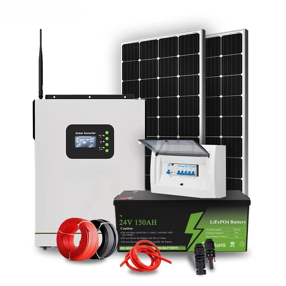 

Solar System 3.2kw off Gird a Kit Solar Panels Storage Battery Inverter and Accessories Electricity