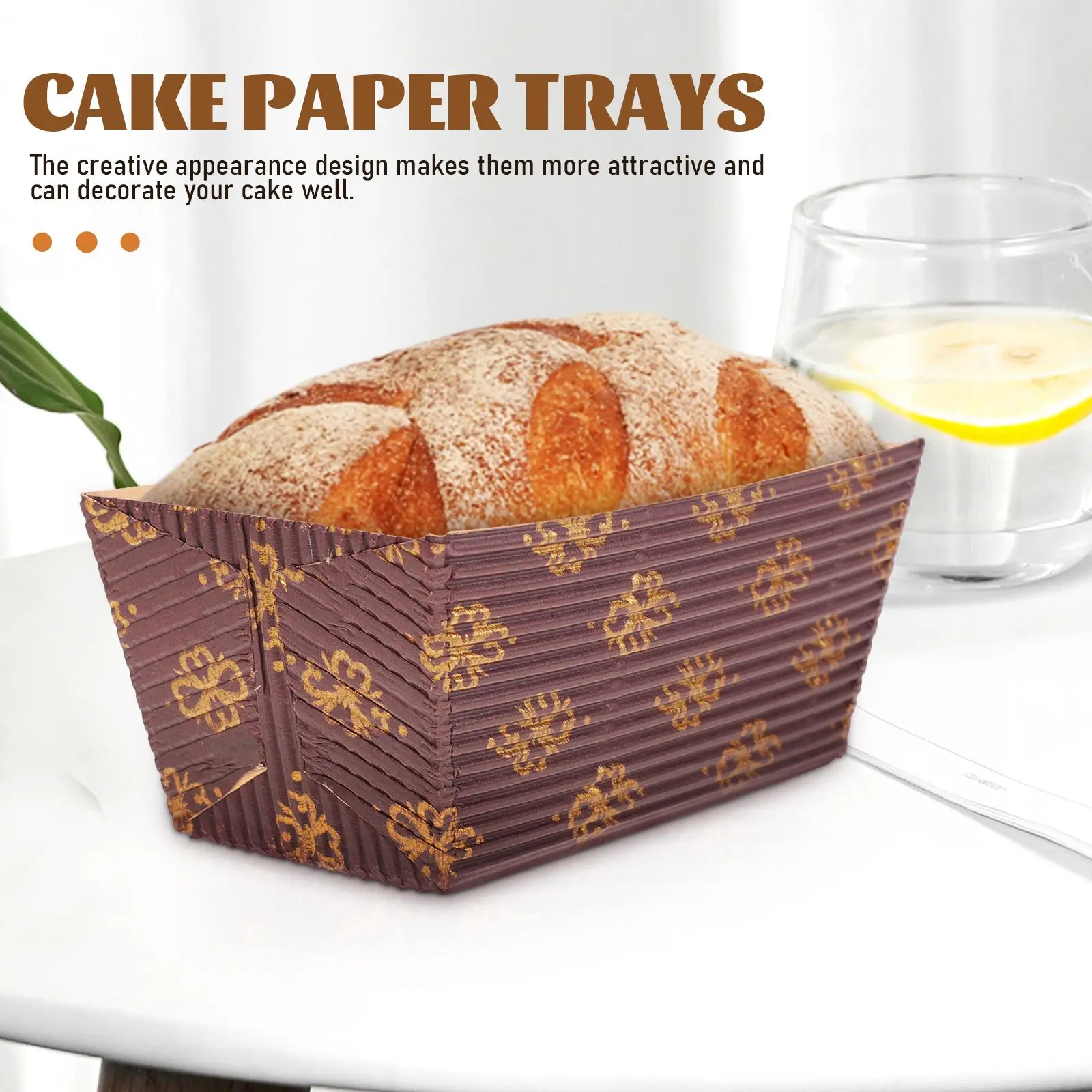 25 pçs panelas de papel bandejas de cozimento copos de bolo descartáveis latas de pão retangulares caixas de mousse ondulada forros de festa de alta qualidade