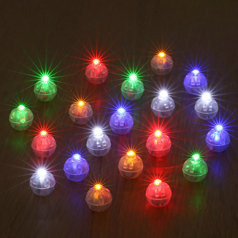 10Pcs Creative Colorful LED Balloon Light Tiny Mini Round Ball Lamp Bar Lantern Christmas Wedding Party Decorations Accessories