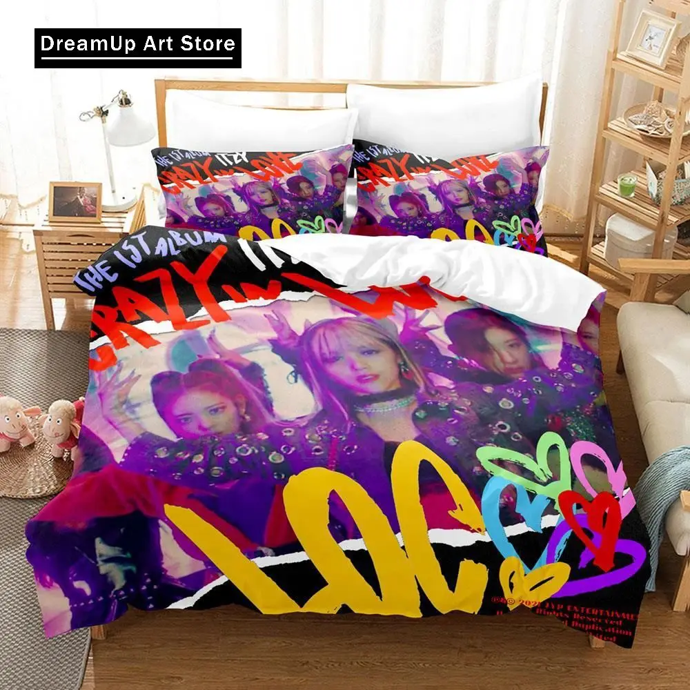 3D Print Fashion Kpop Group ITZY Bedding Set Boys Girls Twin Queen Full Size Duvet Cover Pillowcase Bed Adult Bedroom