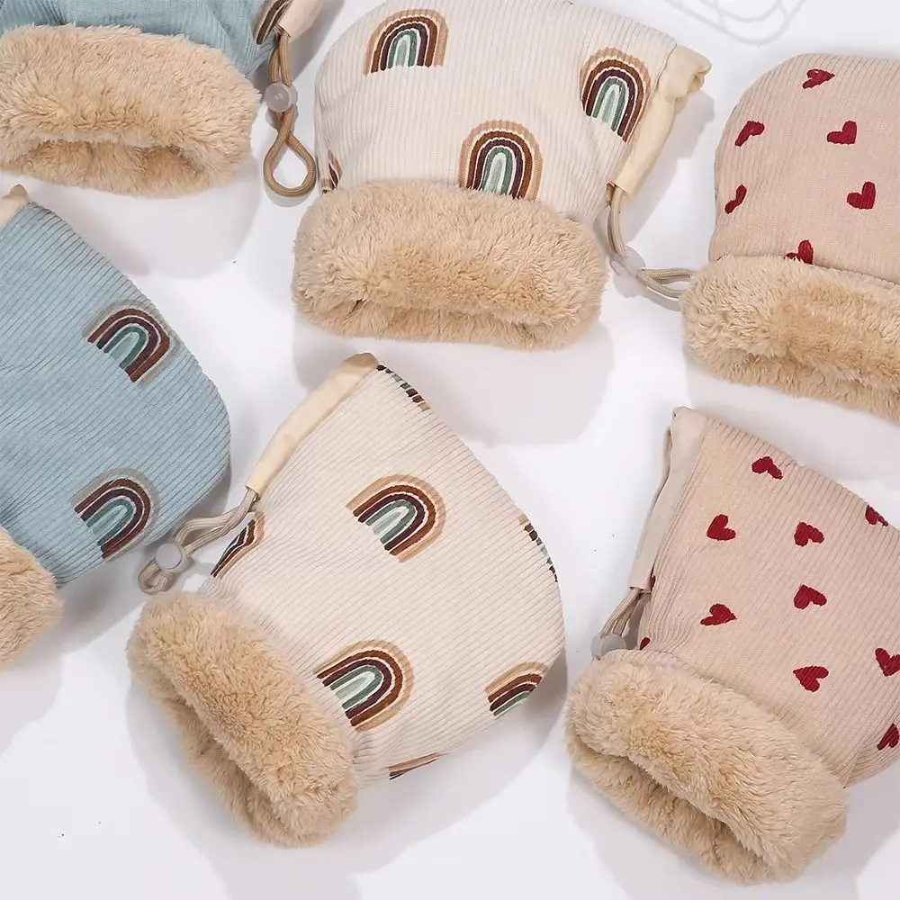Gants de poussette pour bébé, Design coupe-vent, doublés en polaire, gants de vélo chauds pour enfants, Protection extérieure confortable