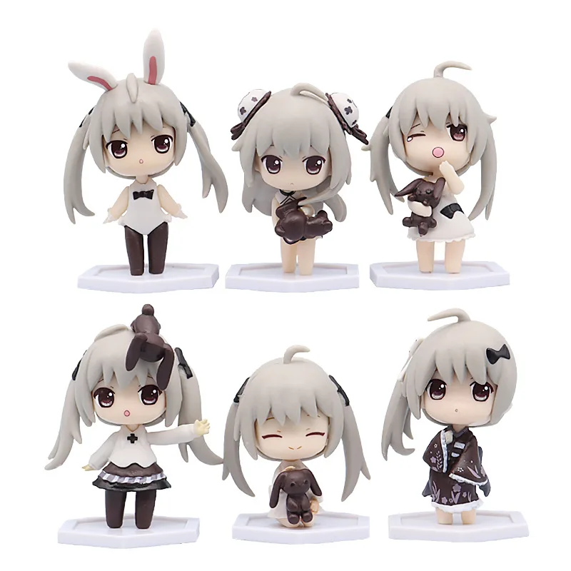 

6PCS/Set Yosuga no Sora Anime Figure Kasugano Sora Q Version Action Figures Car Desktop Ornaments Gifts 8CM PVC Model Doll Toys