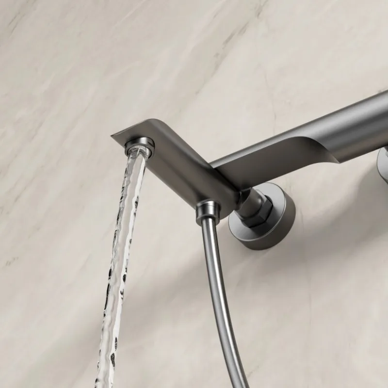 

Home Light Luxury Shower Head, Simple Bathtub Side Shower Spray, Adjustable Gun, Gray No Top Spray, Minimalist Shower Head