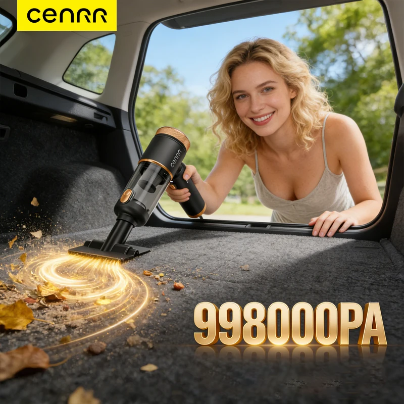 CENRR Powerful Car Vacuum Cleaner Mini Blower Handheld Cleaning Machine With LED Light Portable Wireless Vacuum Cleaner Car