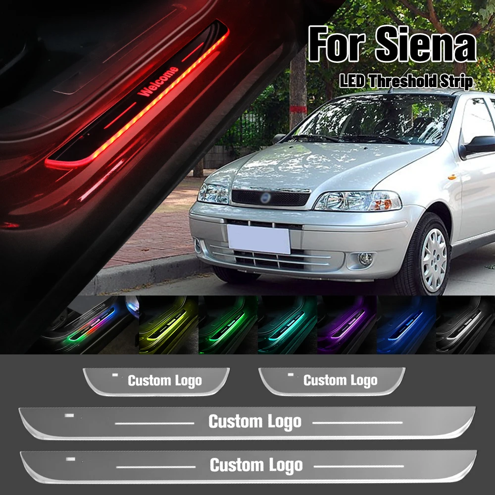 

For Fiat Siena 2002-2006 Car Door Sill Light Customized Logo LED 2003 2004 2005 Welcome Threshold Pedal Lamp Accessories