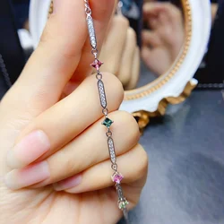 FS 3mm Natural Tourmaline Bracelet S925 Sterling Silver for Women Fine Charm Weddings Jewelry Certificate MeiBaPJ