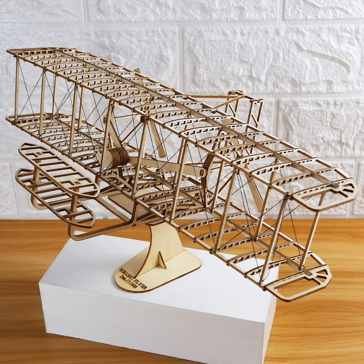 1 \\ 48 3d Aereo retrò Puzzle di legno Assemblare Building Block Modello Kit FAI DA TE per Adolescenti Adulti Giocattoli Regalo Wright Brothers Aereo