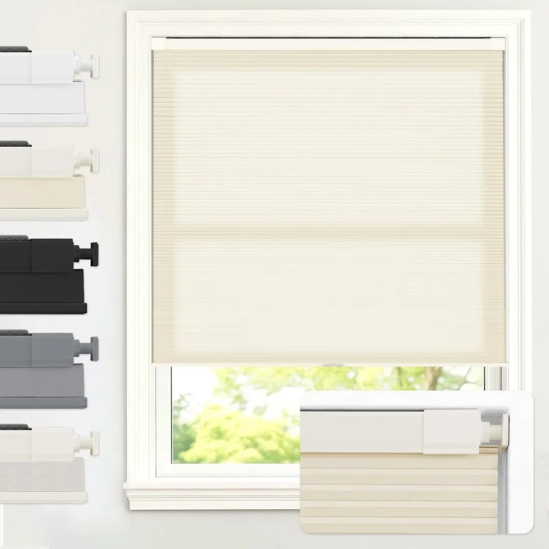 Custom No Drill No Tools Easy Install Cellular Shades Warm Blackout Fabric Manual Cordless Honeycomb Blinds For Window Shades