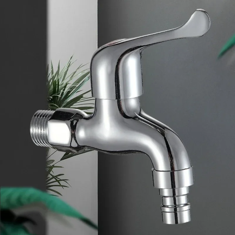 1PCS Brass fully automatic washing machine faucet, 4-minute quick-opening mop sink, balcony washbasin, single-cooling faucet