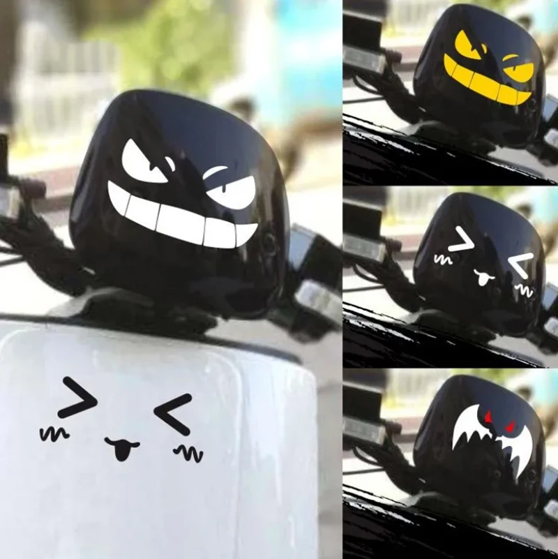 Devil Face Emote Universal Car Stickers Motorcycle Scooter Decoration Decals Creative Cute Trim