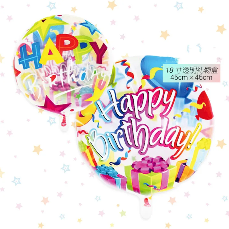 18 inch Transparent Aluminum film Balloon ball gift star Cake Happy Birthday party Decoration baby Shower toy Decoration