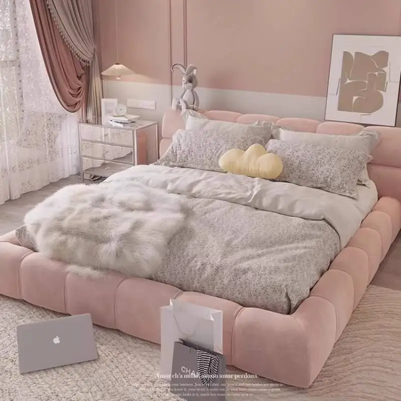 

Minimalist European Double Bed Frame Design Unique White Camping Double Bed Frame Pliable Modern Cama Matrimonial Furniture Home