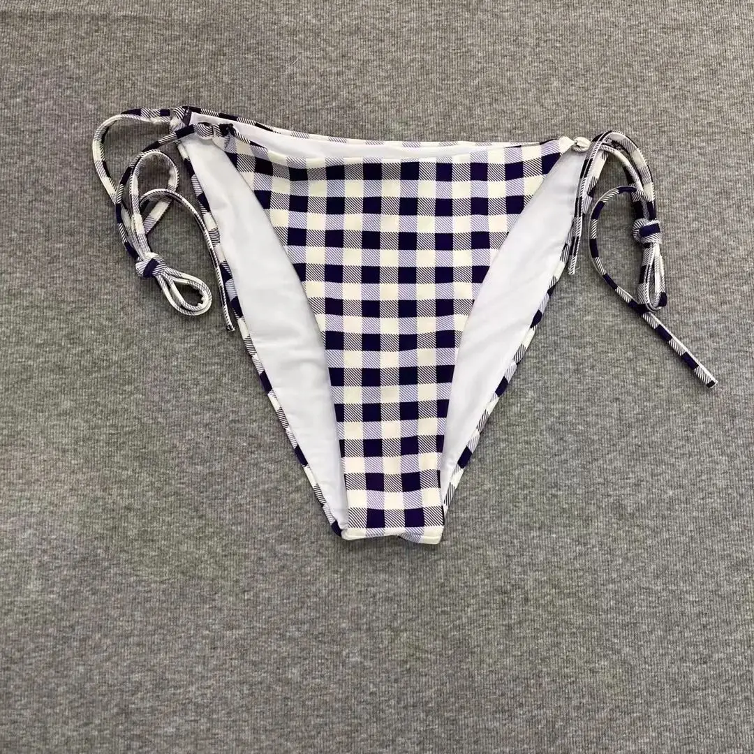 Costume da bagno diviso sexy da donna con lacci scozzesi a triangolo