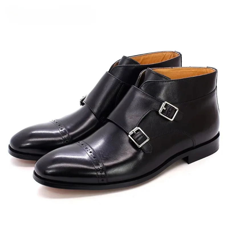 

Men's Leather Boots Genuine Leather Cowhide Men Shoes Business Leather Shoes