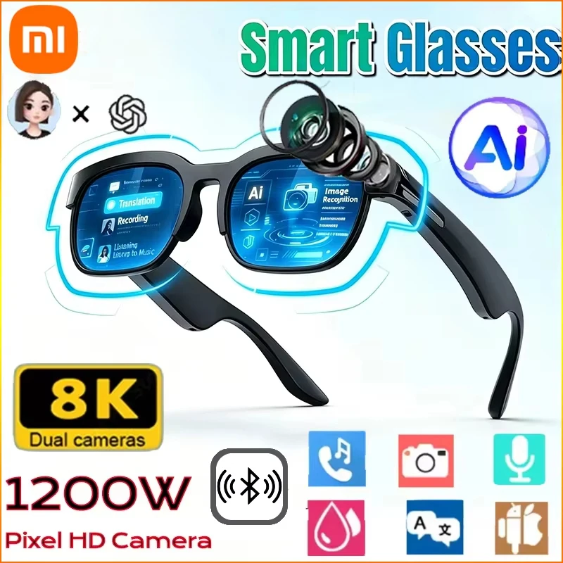 Smart Motorcycle Sunglasses AI Translation Bluetooth Calling Conversation Recording Listening To Music AI Glasses for Men Women