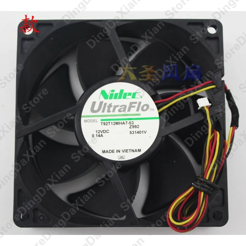 d 1PCS para Cooler Master Nidec T92T12MHA7-57 |   Ventilador de CPU silencioso de 3 pines, 12 V, 0,14 A, con disipador térmico, 92 x 92 x 25 mm, 9 cm