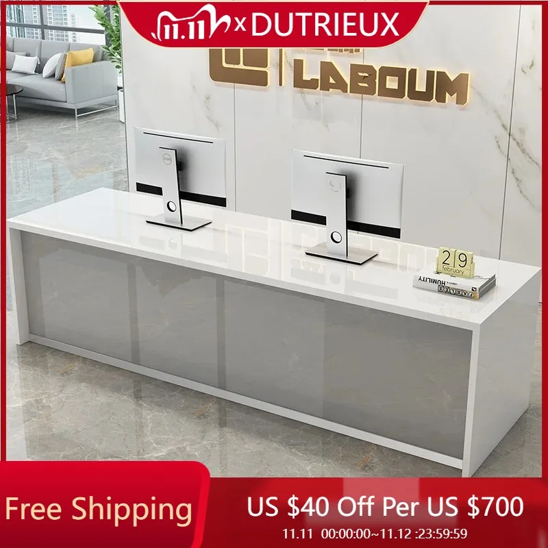 

Company Luxury Reception Desk Salon Modern Professional Cashier Reception Desk Simple Mostrador De Tienda Commercial Furniture