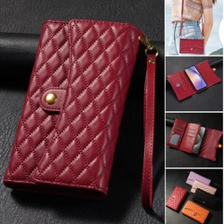 Skórzane etui na iPhone'a 15 16 Pro Max 14 Plus 13 12 11 XR 7 8 SE 2022 Cards Solt Zipper Purse Bag Wallet Cover