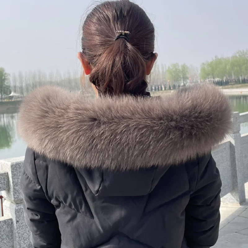 Fox Fur Collar Female Winter Real Fur Scarf Neck Warm Genuine Leather Fluffy Fur Collar Shawls Luxury Fox Fur Scarf For Ladies