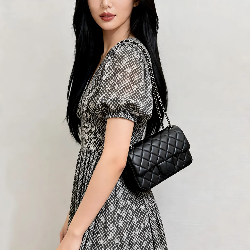

Classic Quilted Diamond Pattern Women Bag Genuine Leather Designer Chain Strap Crossbody Bag