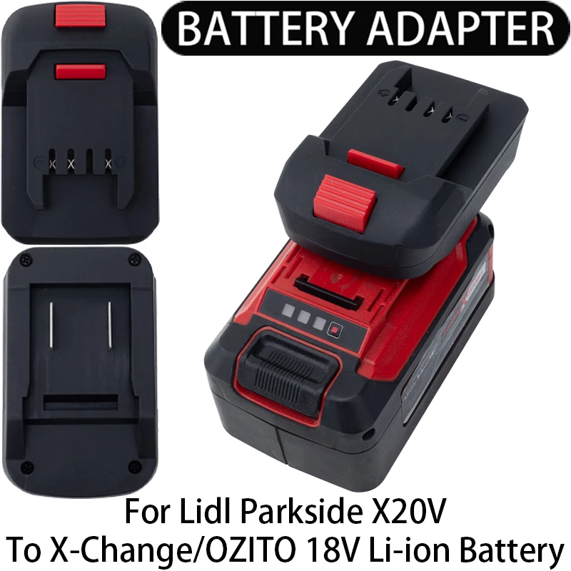 Battery Adapter/Converter for Lidl Parkside X20V Li-ion tool to Einhell X-Change/OZITO 18V Li-ion Battery Adapter Tool Accessory